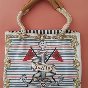 Brighton Canvas Tote Bag. Feel the Ocean Breeze!